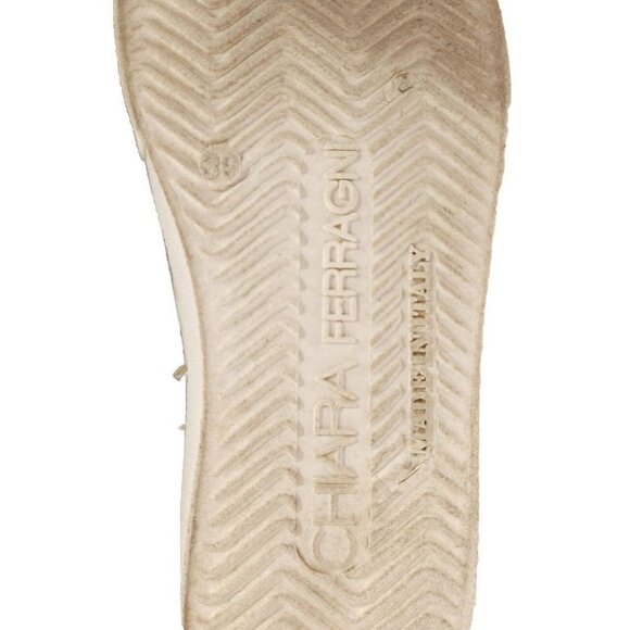 Chiara Ferragni I Feel Flat Glittered Emoji Sneakers 39 9 Silver - Picture 7 of 10